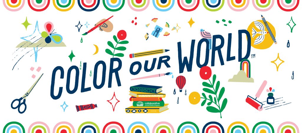 Color our World, summer reading theme banner
