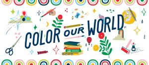 Color our World, summer reading theme banner
