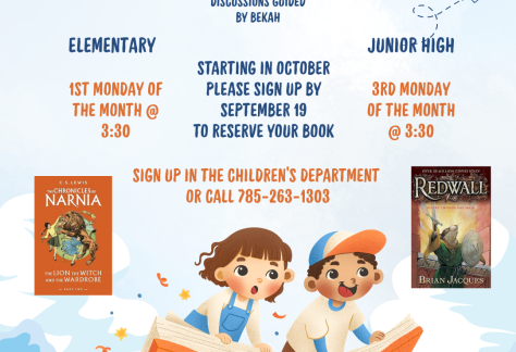 Book Club Elementary - 1st monday of the month Middle School - 3rd Monday of the month