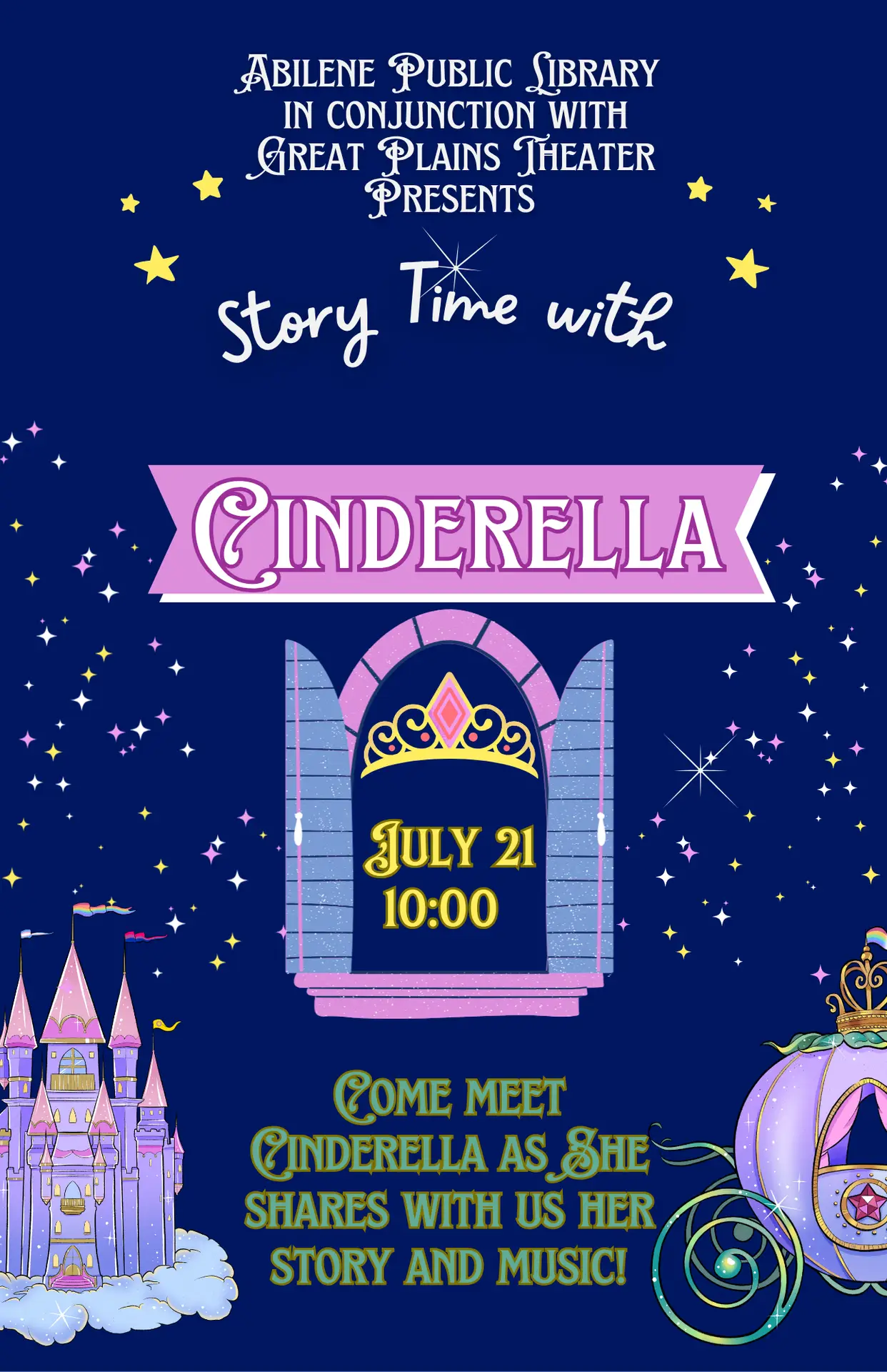 Cinderella Story Time, July 21, 10am